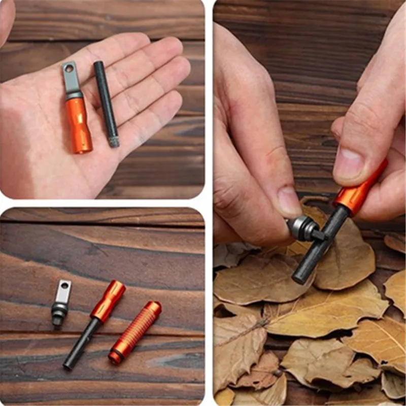 Ferro Rod Striker - ที่จุดไฟฉุกเฉินแบบพกพา กันน้ำ ใช้กับไม้ขีดไฟได้ อเนกประสงค์ สำหรับตั้งแคมป์กลางแจ้ง อุปกรณ์เอาตัวรอด