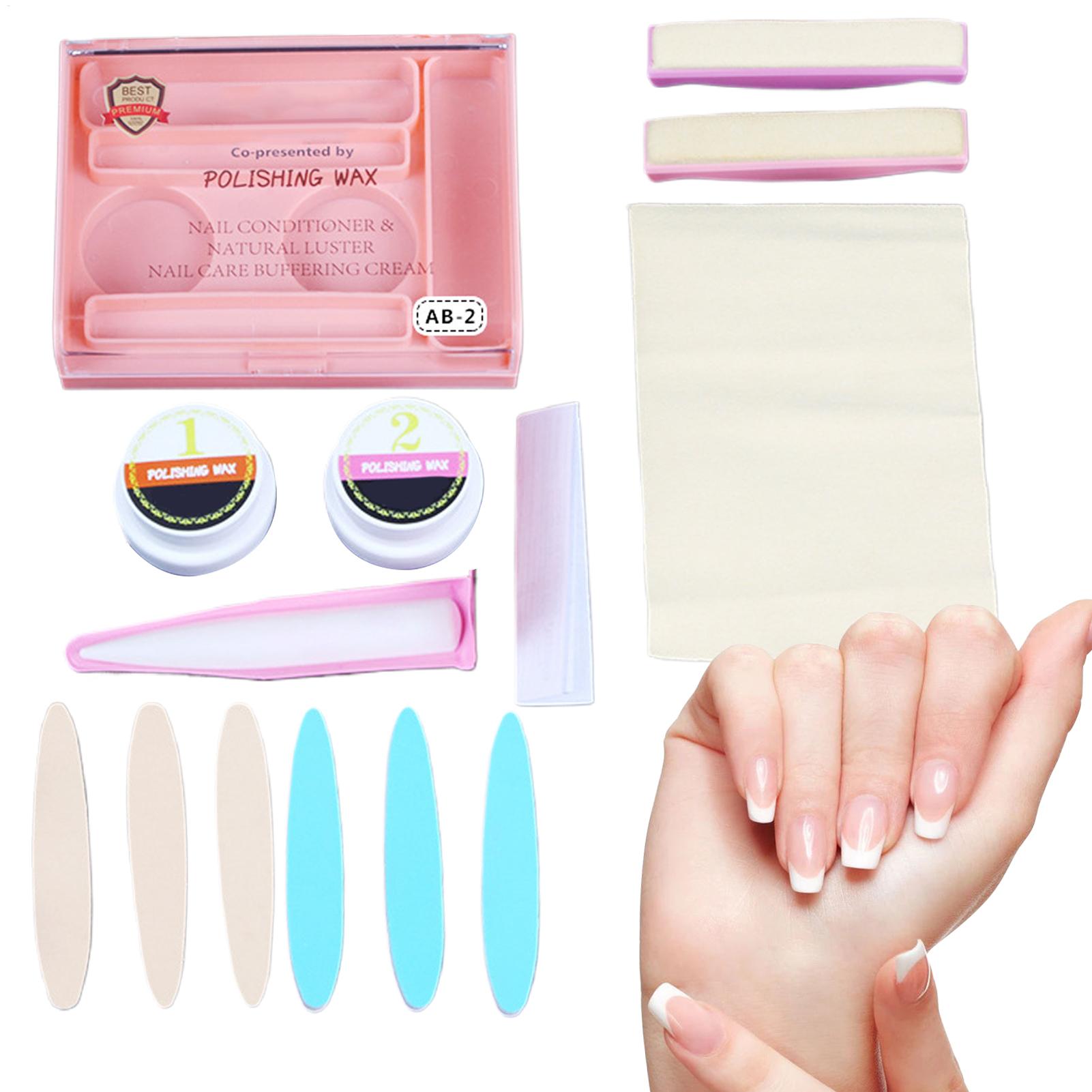 Nail File Titanium - ชุดอุปกรณ์ขัดเงาเล็บ แว็กซ์บำรุงเล็บและเสริมความแข็งแรง อุปกรณ์ทำเล็บ ชุดตะไบเล็บสำหรับขัดเงาเล็บเจล