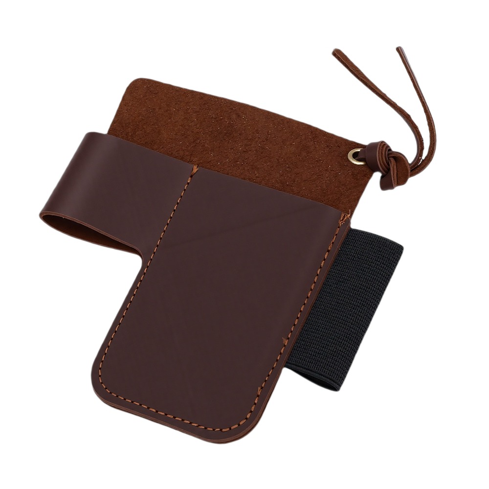 Edc Carry Belt Leather - ซองใส่เครื่องมืออเนกประสงค์หนังวัวแท้ ทนทาน พร้อมห่วงคล้องปากกา สีน้ำตาล สำหรับ EDC
