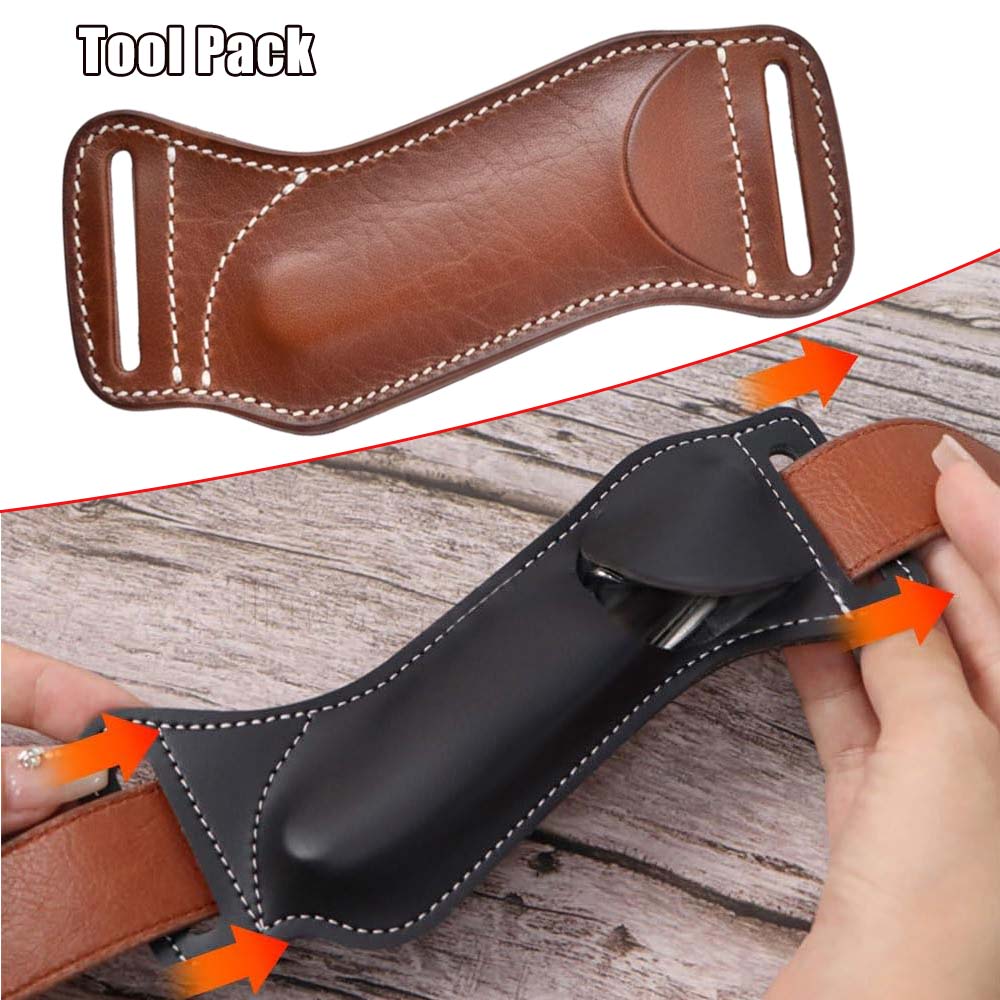 Edc Carry Belt Leather - กระเป๋าใส่เครื่องมือทางยุทธวิธี EDC ซองใส่มีดพับแบบแขวนเอว ซองใส่มีดขนาด 5 นิ้ว