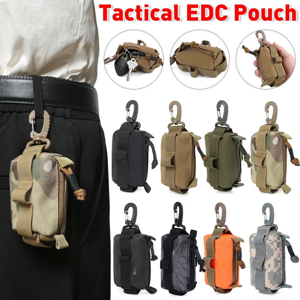 Edc Carry Case - กระเป๋า EDC แนวยุทธวิธีกระเป๋ากระเป๋าเก็บบัตรกุญแจกระเป๋าใส่เหรียญกระเป๋าสตางค์ทหารจัดระเบียบกระเป๋าเล็กเดินป่ากลางแจ้งสำหรับผู้ชายและผู้หญิง