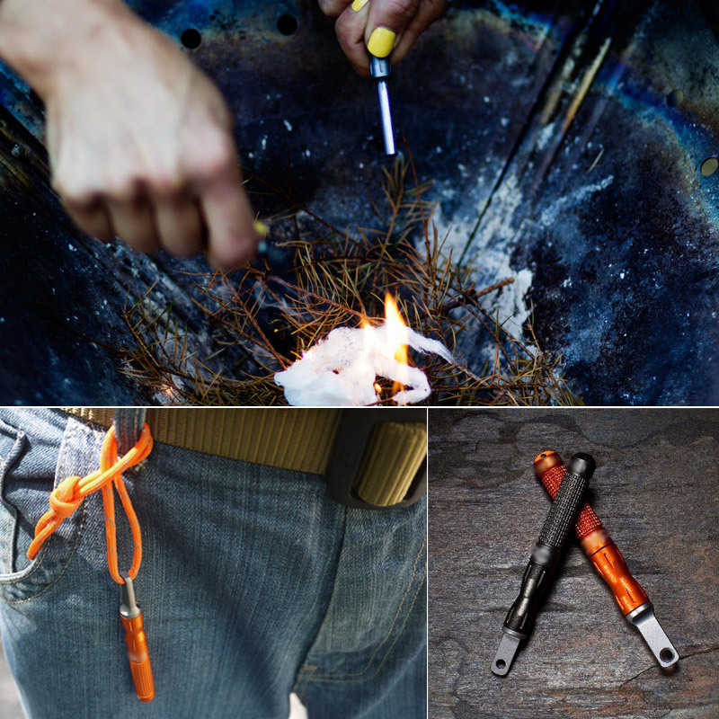 Ferro Rod Striker - ที่จุดไฟฉุกเฉินแบบกันน้ำสำหรับใช้งานกลางแจ้ง ทำจากเหล็กและหินเหล็กไฟ อุปกรณ์ตั้งแคมป์ แท่งสังกะสีแมกนีเซียม แท่งจุดไฟอเนกประสงค์