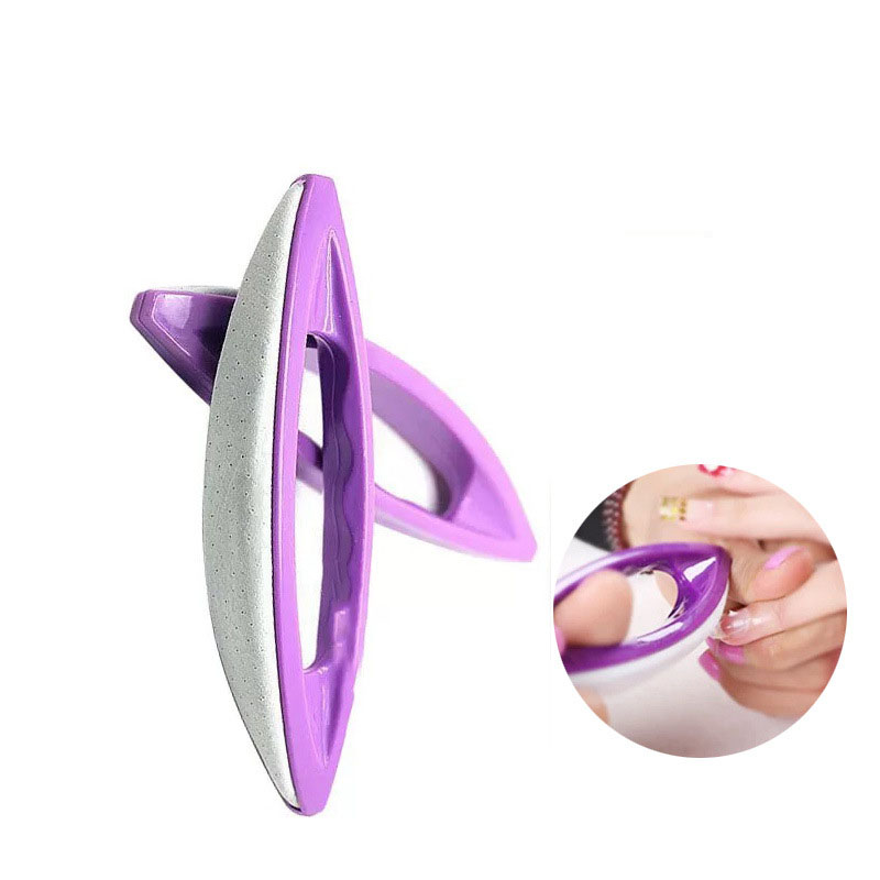 Nail File Titanium - แปรงขนแกะสีม่วงสำหรับตกแต่งเล็บ ตะไบขัดเงาเล็บ อุปกรณ์ทำเล็บ DIY