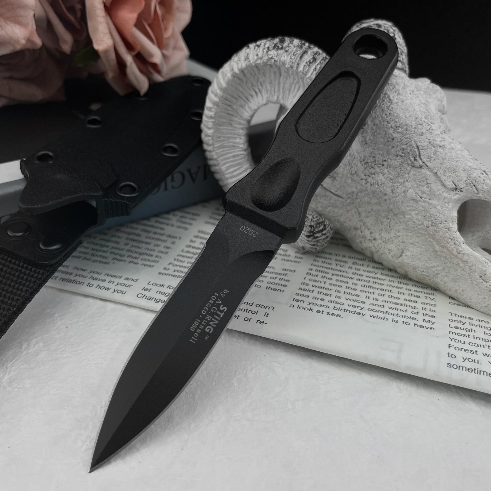Edc Carry Fixed Blade - มีดใบตายอเนกประสงค์ เหล็ก 8Cr13MoV สำหรับตั้งแคมป์กลางแจ้ง พกพาในชีวิตประจำวัน พร้อมปลอกมีด