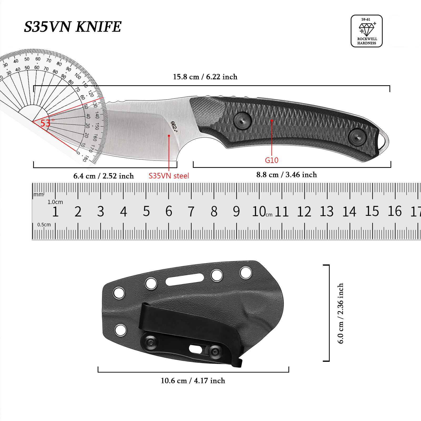 EDC อุปกรณ์อเนกประสงค์พกพาสำหร - Edc Carry Fixed Blade บทวิจารณ์และราคา