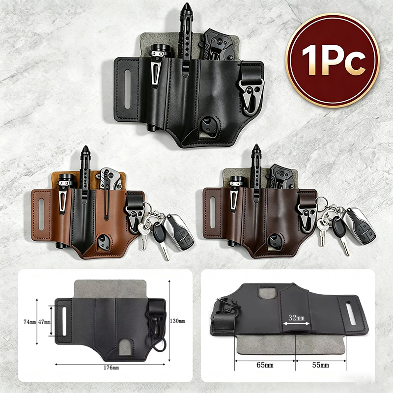 Cowhide เอวแขวนแบบพกพายุทธวิธี - Edc Carry Belt Leather บทวิจารณ์และราคา