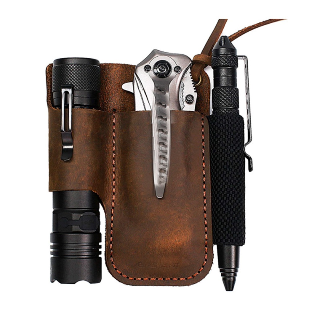 ซองใส่เครื่องมืออเนกประสงค์หนั - Edc Carry Belt Leather บทวิจารณ์และราคา