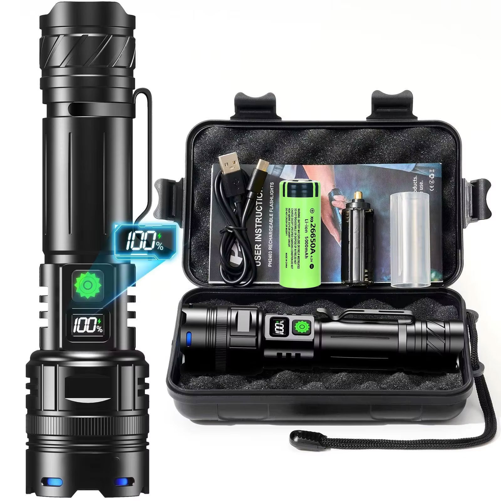 High Power LED ไฟฉาย USB ชาร์จ - Edc Carry Pen บทวิจารณ์และราคา