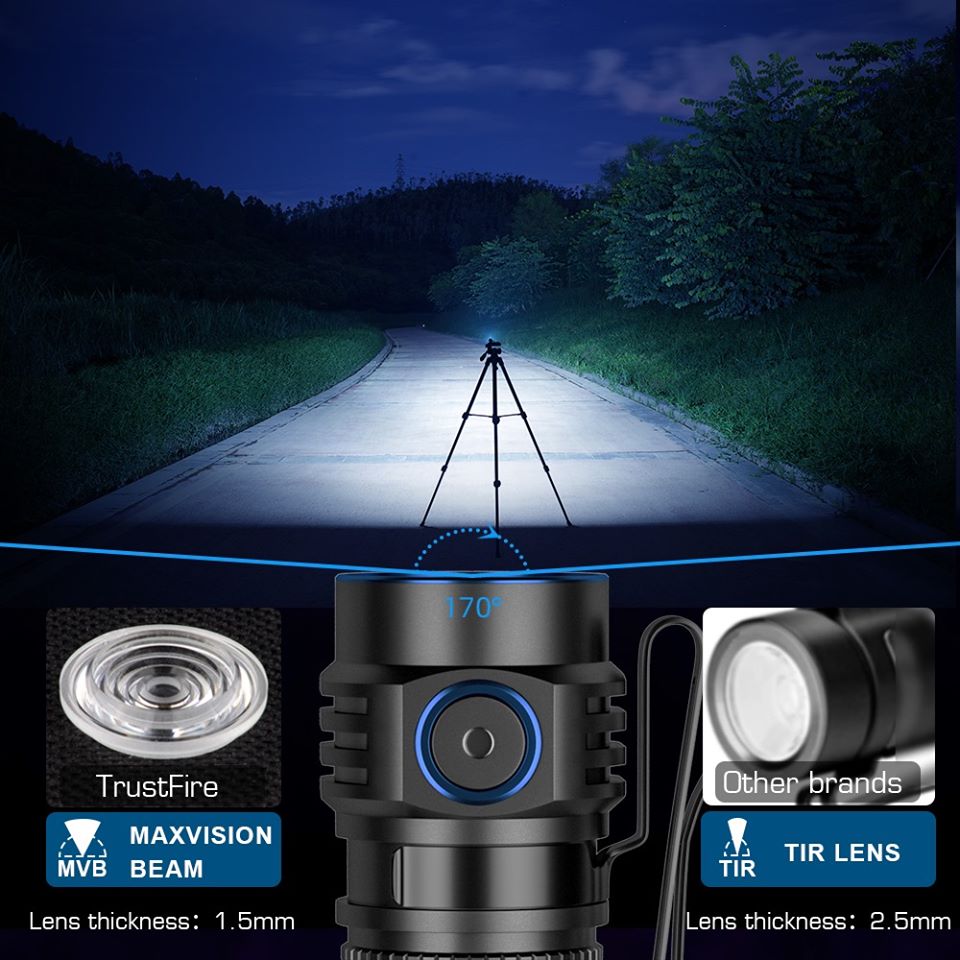 Trustfire MC1 USB ชาร์จไฟฉาย 1 - Edc Carry Flashlight บทวิจารณ์และราคา