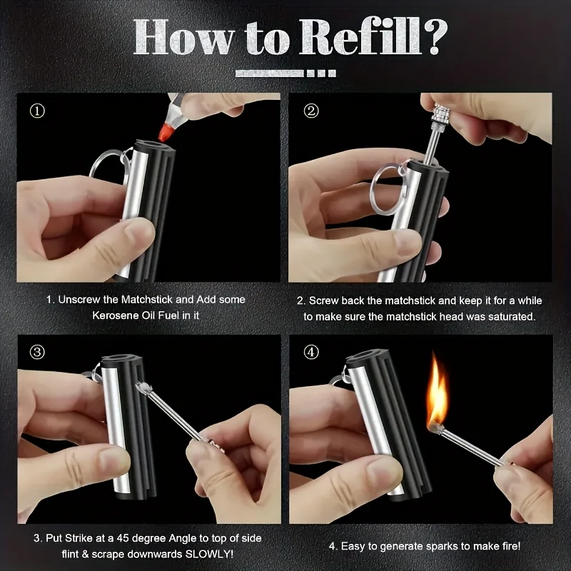ไฟแช็กแบบจุดด้วยหินเหล็ก 1-50  - Ferro Rod Striker บทวิจารณ์และราคา