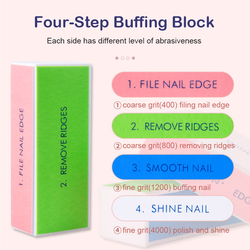 5/10pcs บัฟเฟอร์เล็บ 4 ขั้นตอน - Nail File Titanium บทวิจารณ์และราคา