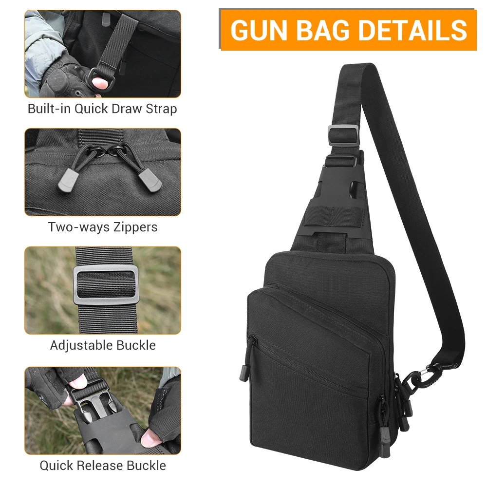 กระเป๋าปืนพกยุทธวิธีสำหรับพกพา - Edc Concealed Carry Bag บทวิจารณ์และราคา