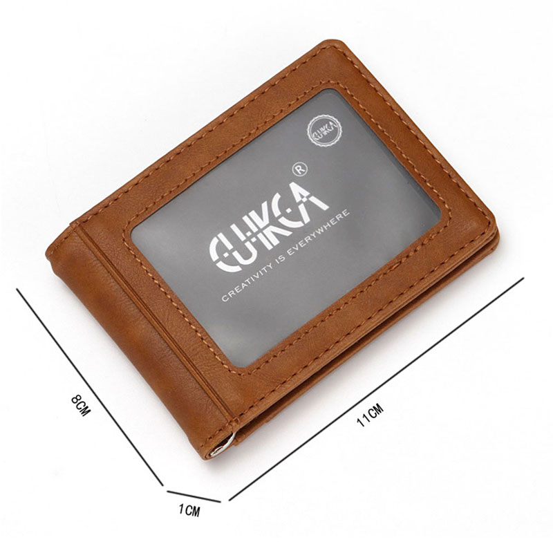 RFIDหนังผู้ชายSlim Bifoldกระเป - Money Clip Magnetic บทวิจารณ์และราคา