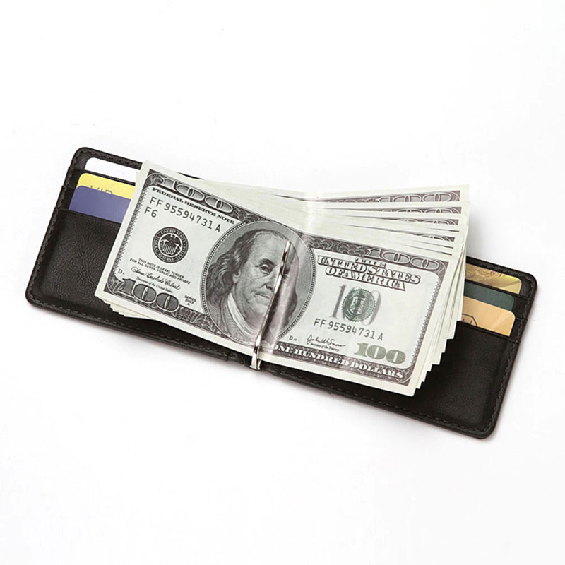 RFIDหนังผู้ชายSlim Bifoldกระเป - Money Clip Magnetic บทวิจารณ์และราคา