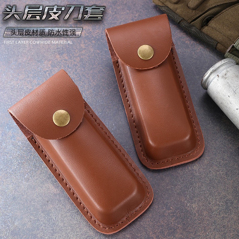 ซองใส่มีดหนังแท้สำหรับมีดพับ   - Edc Carry Belt Leather บทวิจารณ์และราคา
